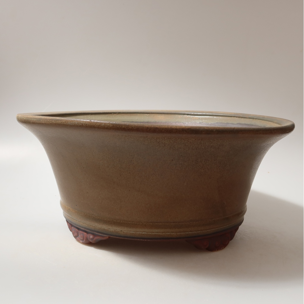 Bonsaischale aus Keramik 29 x 29 x 12 cm, braun