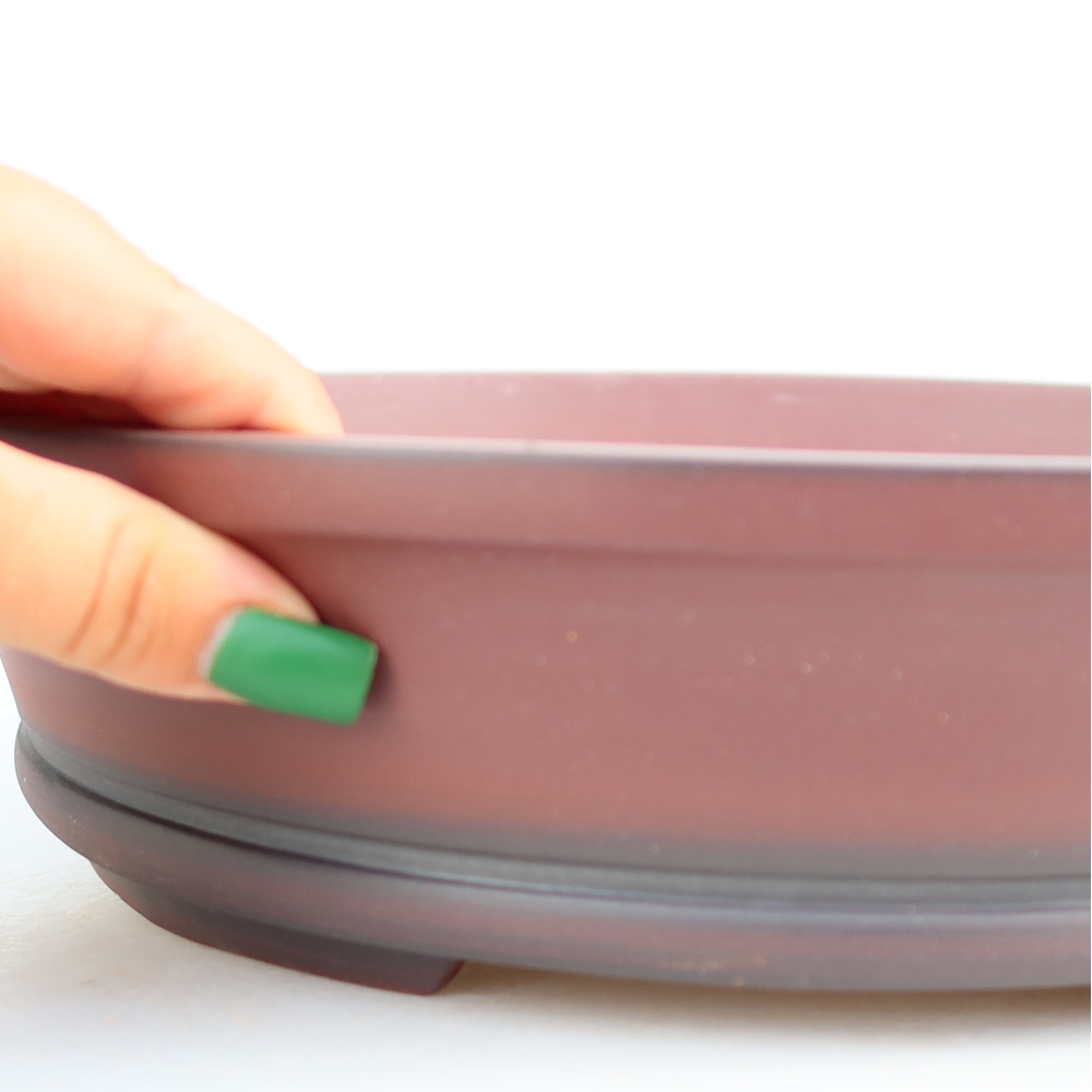 Keramikschale  30,5 x 30,5 x 7 cm, Farbe: Ziegelrot