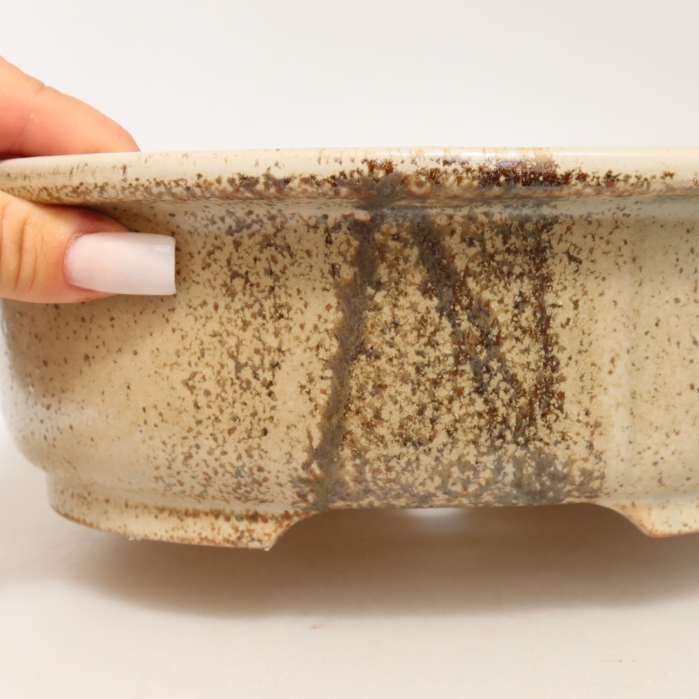 Bonsaischale aus Keramik 26 x 22 x 8 cm, Farbe beige