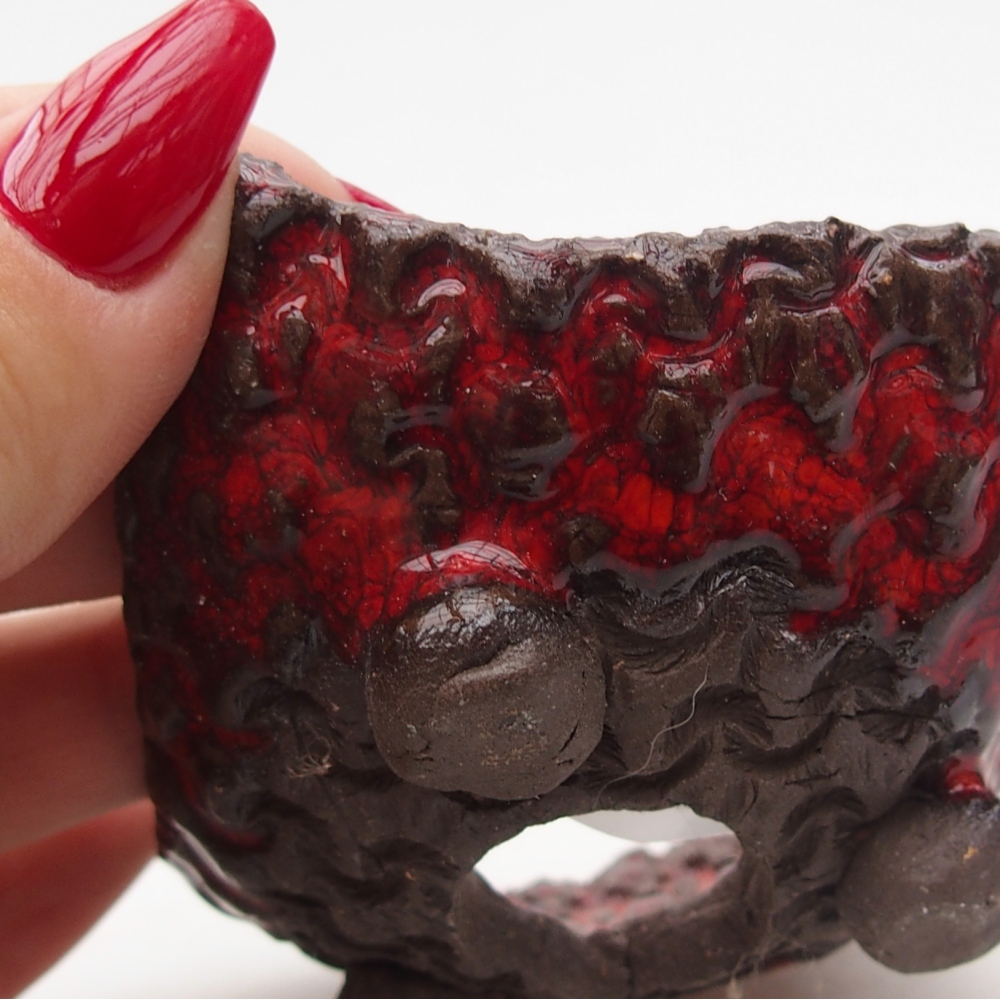 Keramikschale 7,5 x 6 x 4 cm , Farbe rot