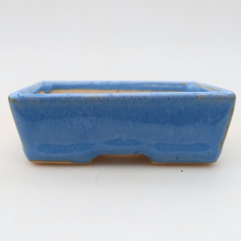Keramik-Bonsai-Schale, 8 x 6 x 2,5 cm, Farbe: Blau