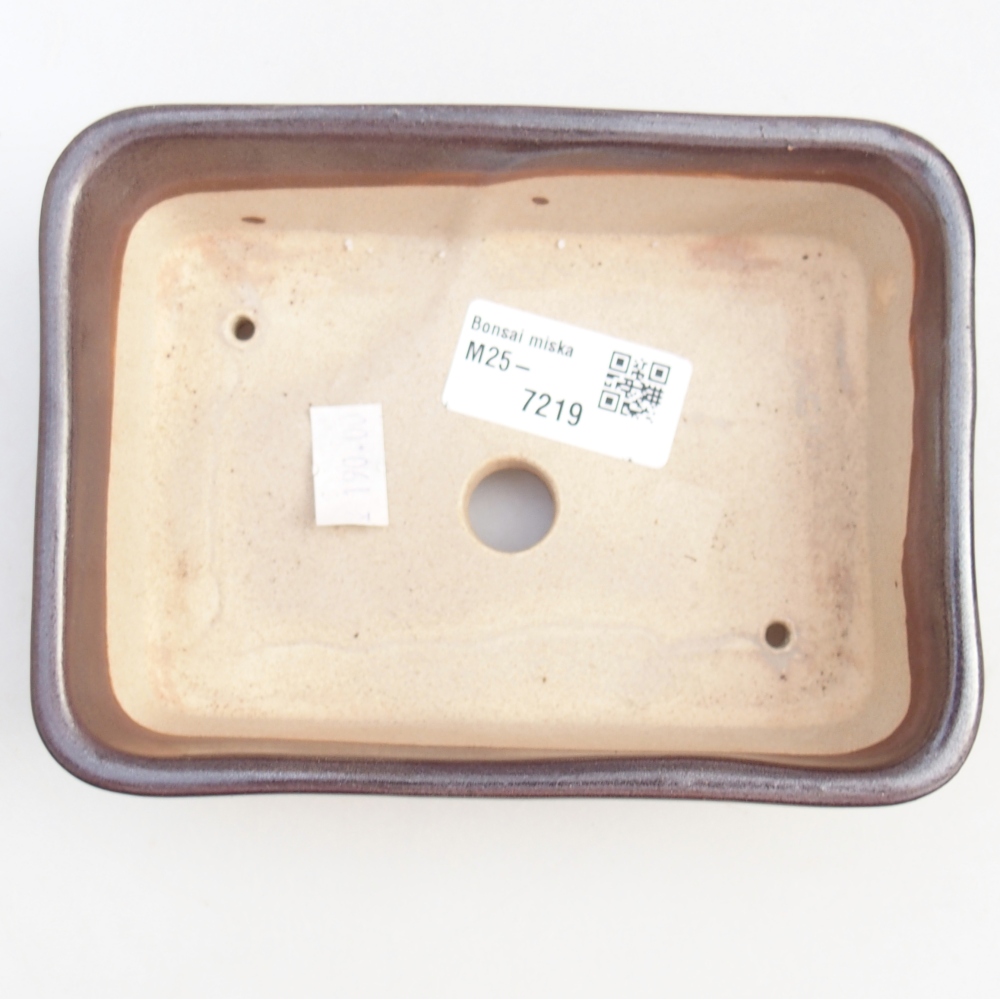 Bonsaischale aus Keramik 14,5 x 10,5 x 4,5 cm, metallfarben