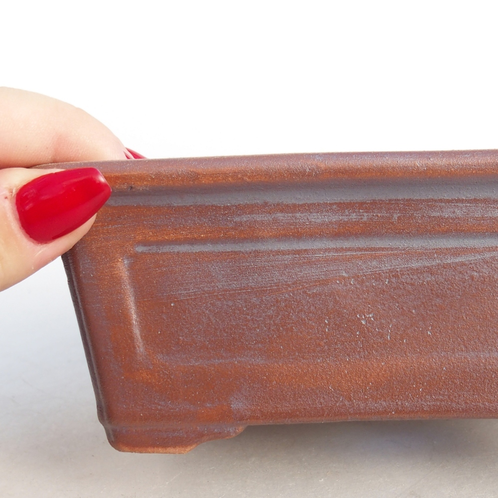 Bonsaischale aus Keramik 13,5 x 10 x 5,5 cm, metallfarben