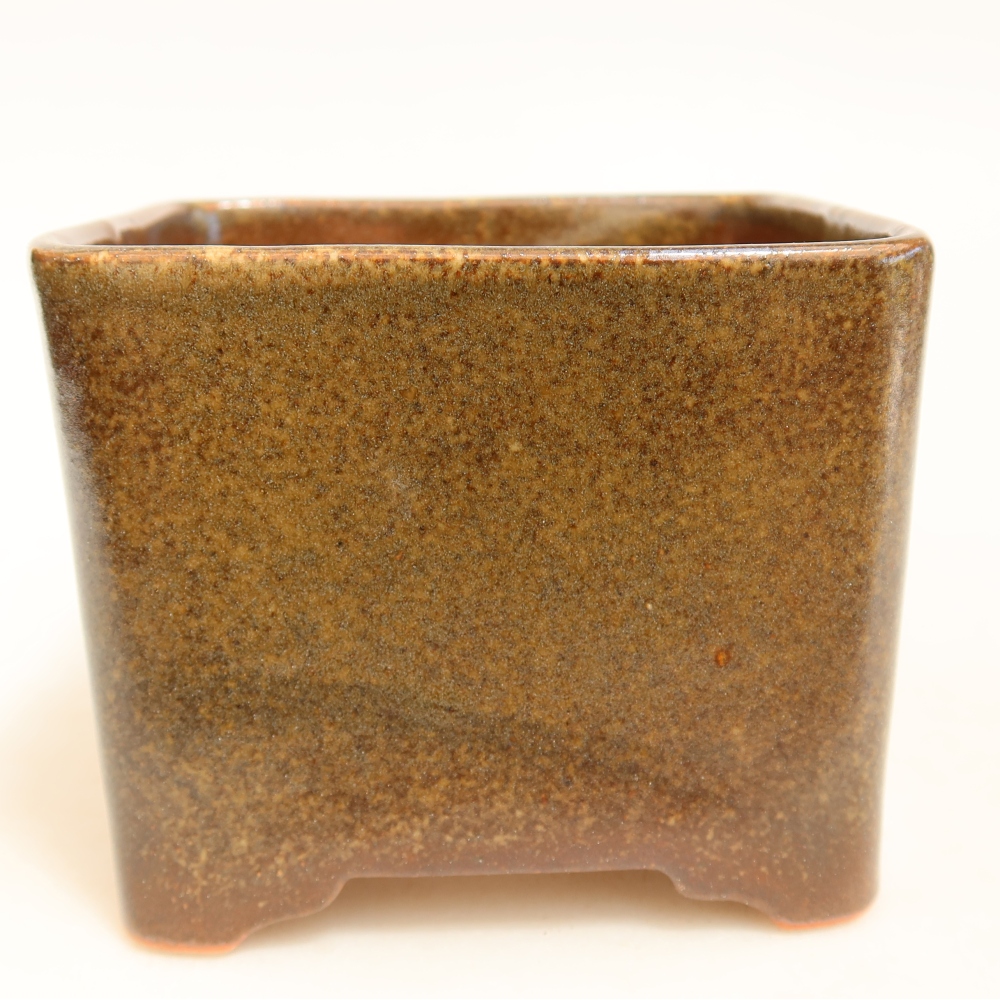 Keramik-Bonsai-Schale 10 x 10 x 8,5 cm, Farbe: braun