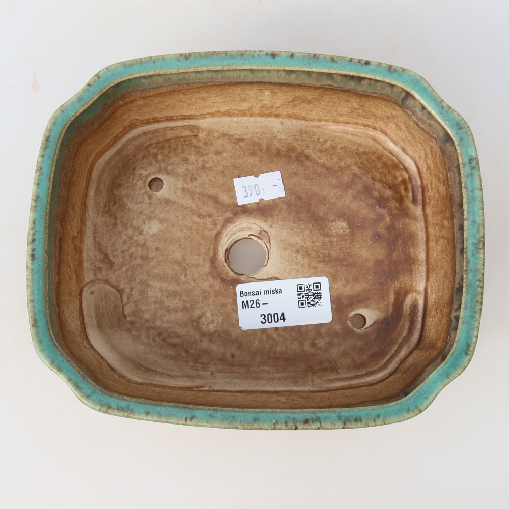 Bonsaischale aus Keramik 17,5 x 14,5 x 5 cm, grün