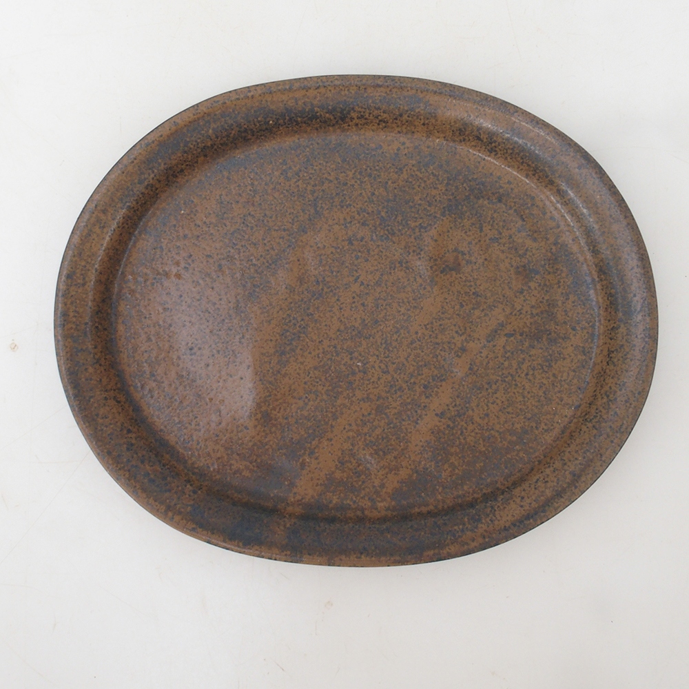 Bonsai oval Untertasse S - 20 x 16,5 x 1,5 cm - braun