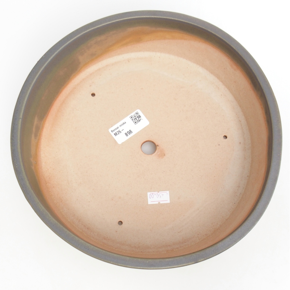 Bonsaischale aus Keramik 24,5 x 24,5 x 7,5 cm, grün-grau