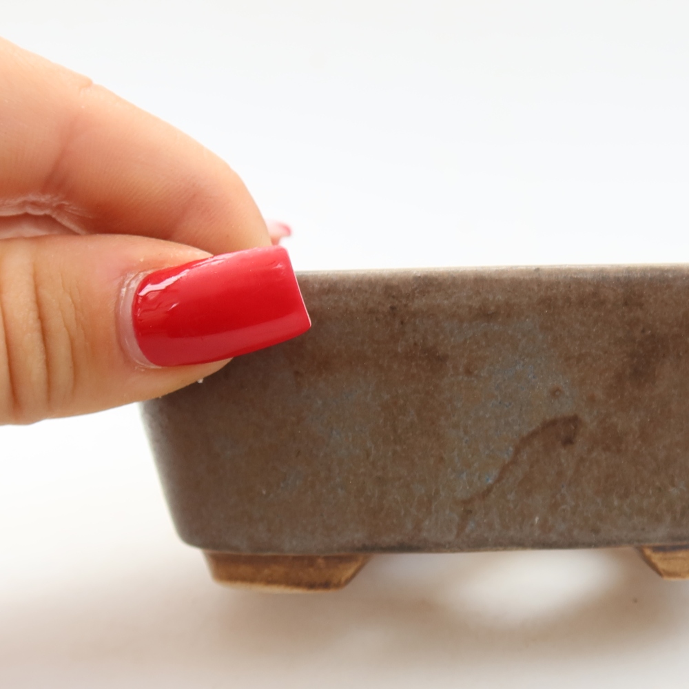 Keramik-Bonsai-Schale, 10 x 8,5 x 4 cm, Farbe: Blau