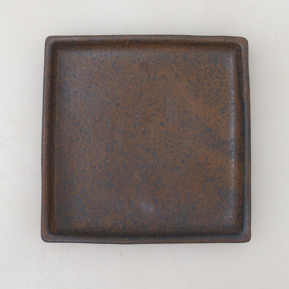 Bonsai-Schale quadratisch M - 10 x 10 x 1,5 cm - braun