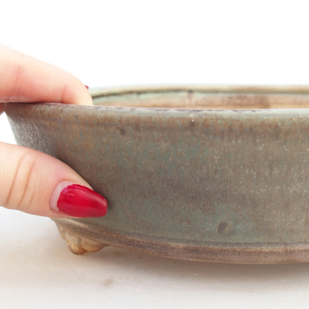 Bonsaischale aus Keramik 21,5 x 21,5 x 6 cm, grün