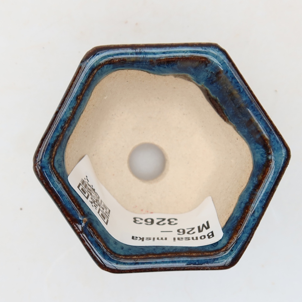 Keramik-Bonsai-Schale 5,5 × 5 × 3 cm, Farbe: blau
