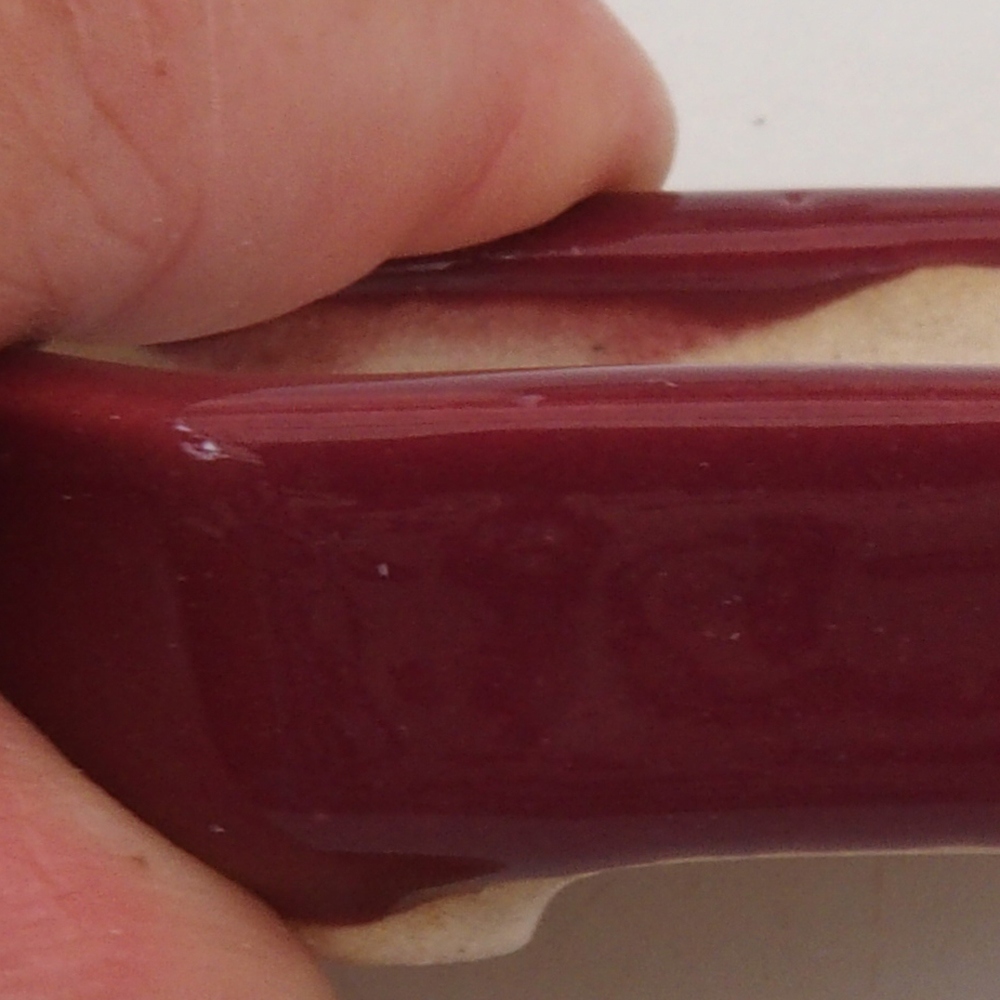 Mini-Bonsaischale 5,5 x 4 x 1,5 cm, Farbe bordeauxrot