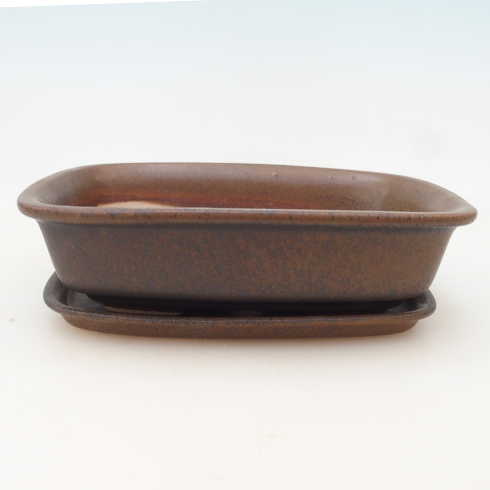 Bonsaischale + Untertasse H02 - braun