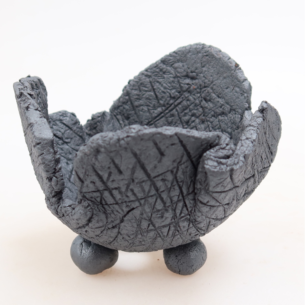 Keramikschale  10,5 x 9 x 8,5 cm, metallfarben