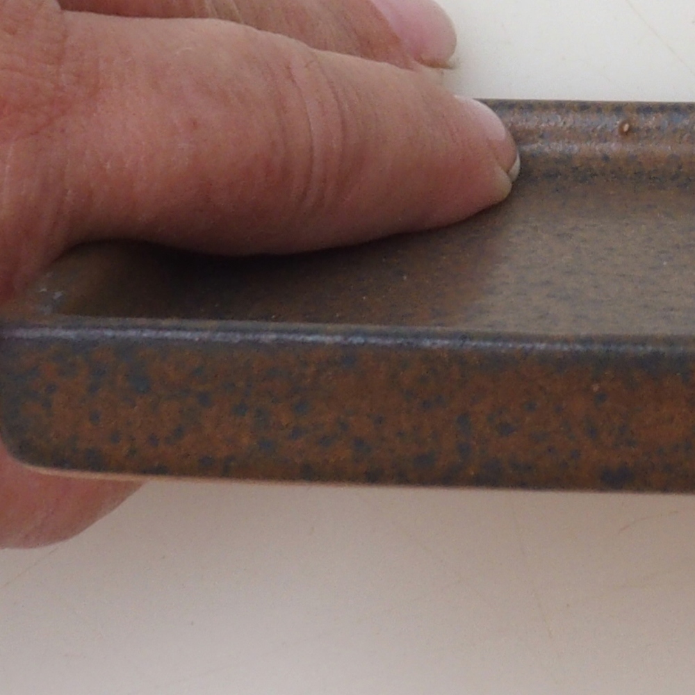 Bonsaischale quadratisch L - 14 x 14 x 1 cm - braun