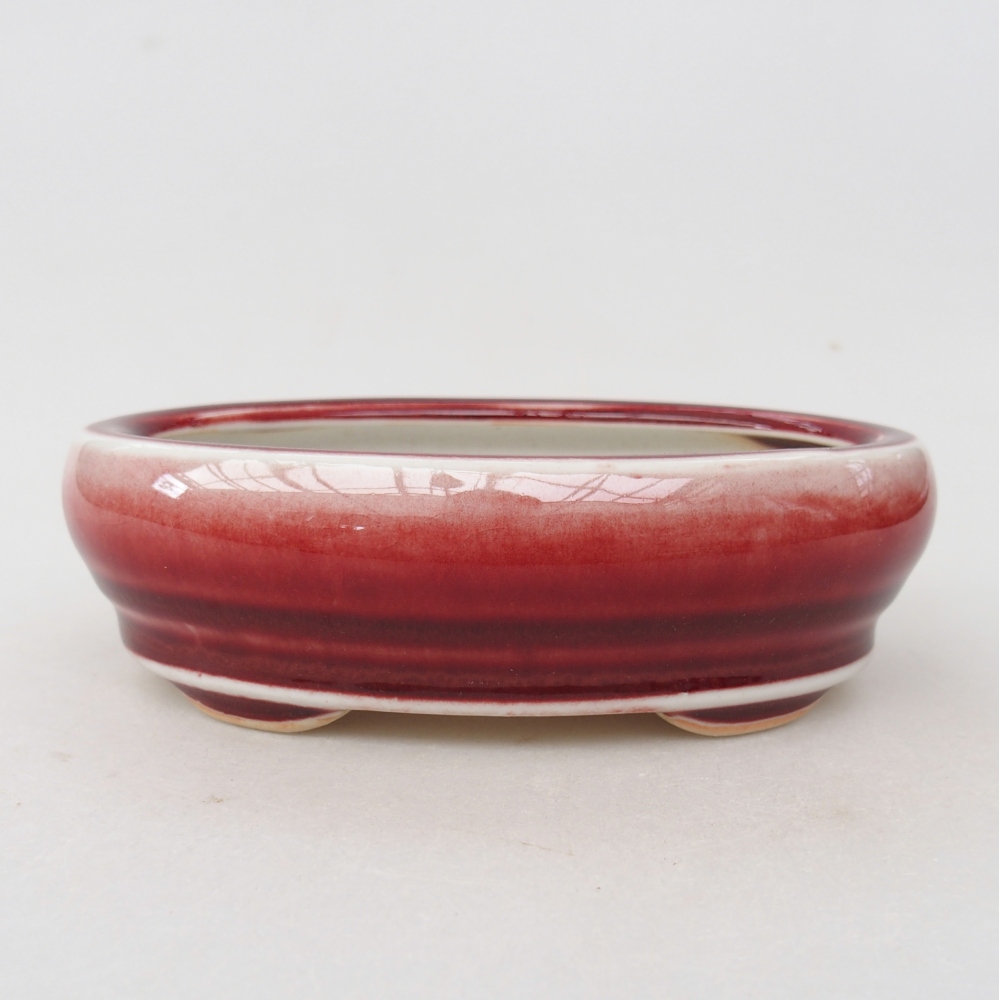 Bonsaischale aus Keramik 13 x 8,5 x 4 cm, Farbe rot