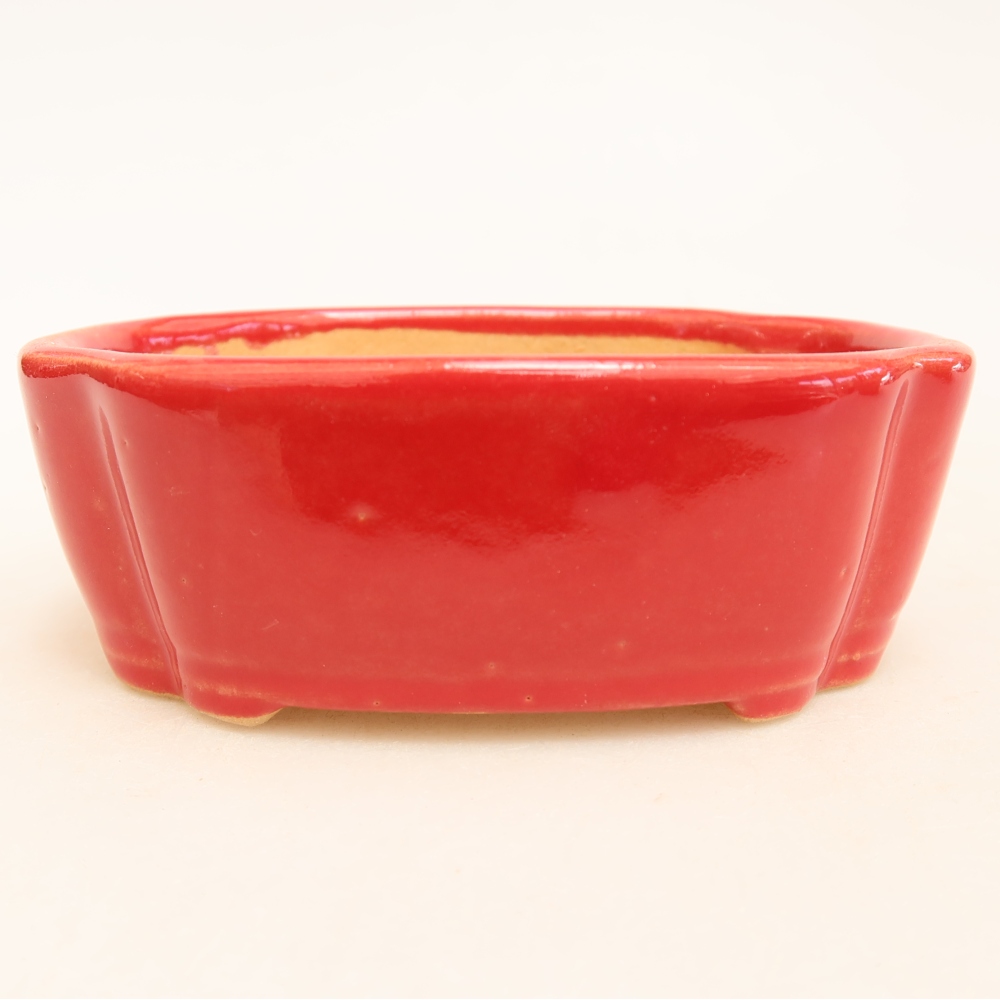 Keramik-Bonsai-Schale, 10,5 × 8 × 4 cm, Farbe: rot