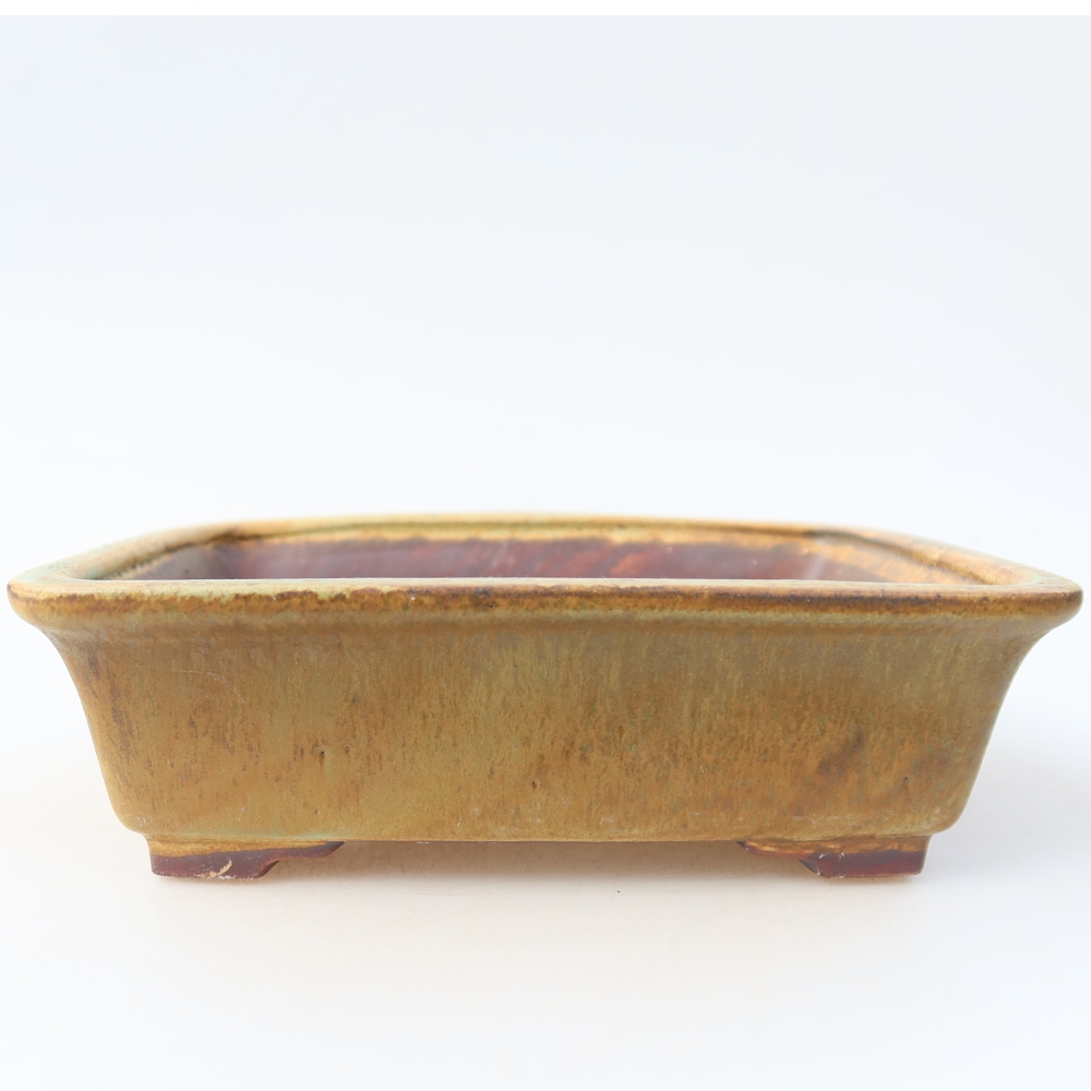 Bonsaischale aus Keramik 17,5 x 14,5 x 5 cm, grün