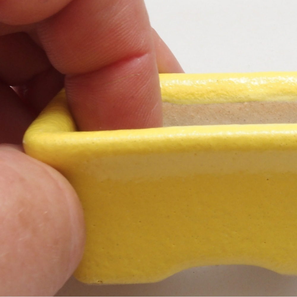 Bonsaischale aus Keramik 5,5 x 4 x 2,5 cm, gelb