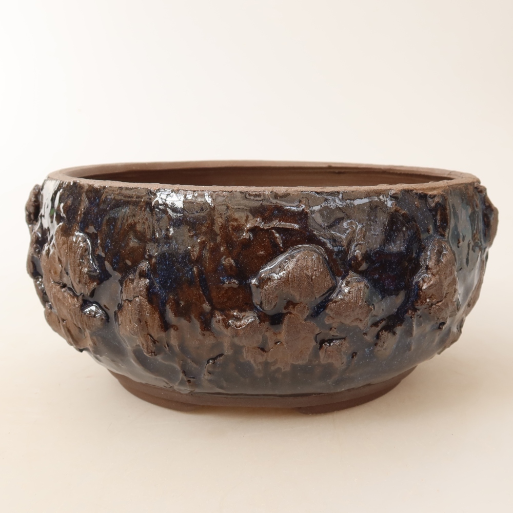 Keramik-Bonsai-Schale 16 x 16 x 8 cm, Farbe: braun