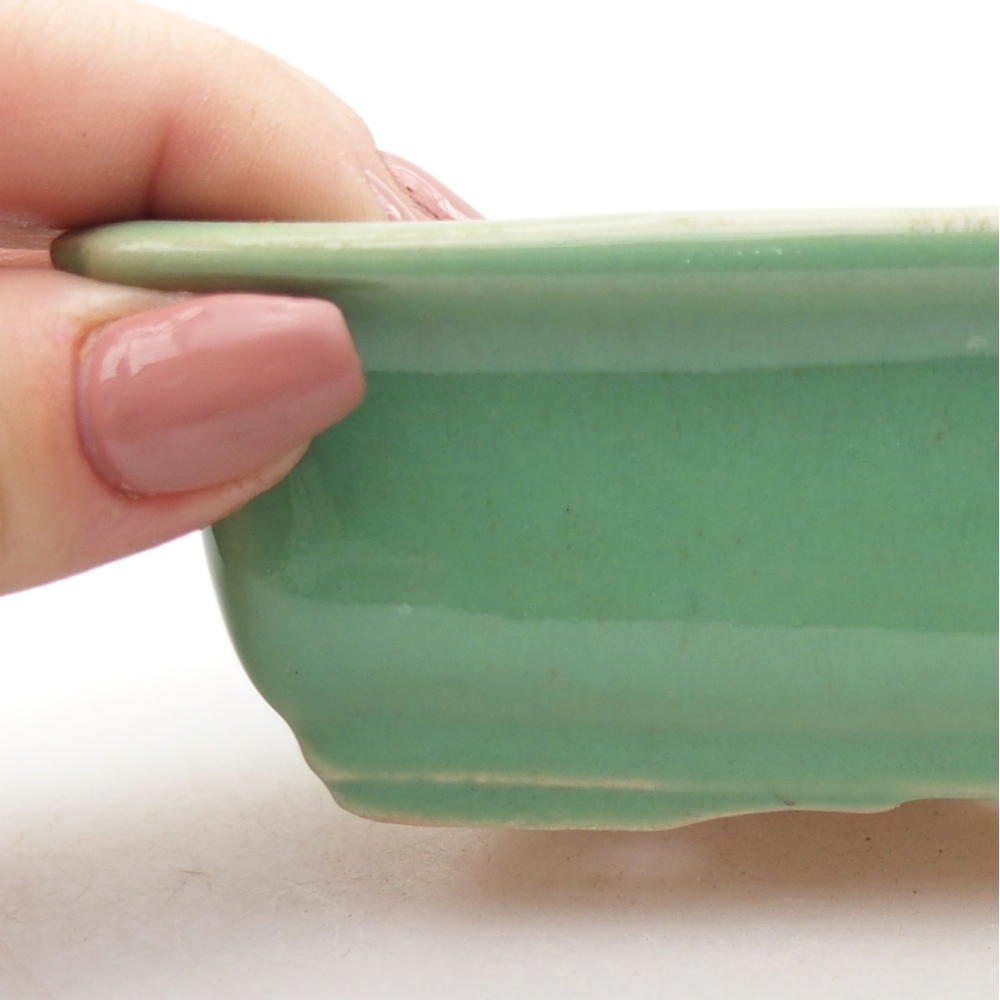 Bonsaischale aus Keramik 13,5 x 10 x 4 cm, grün