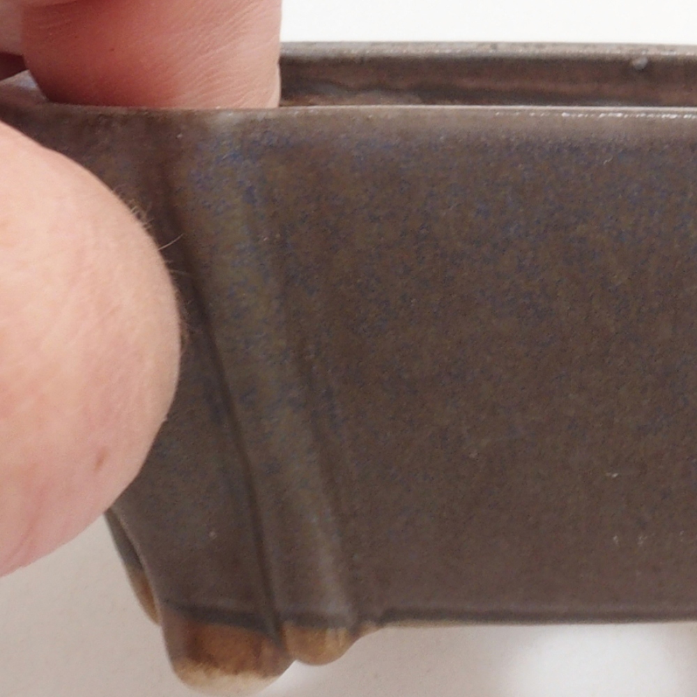 Bonsaischale aus Keramik 10 x 8,5 x 4 cm, braun