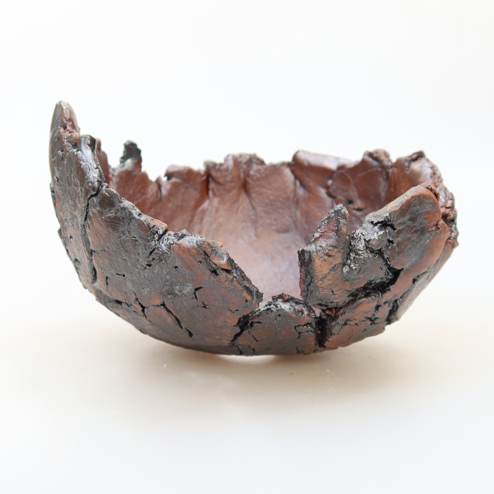 Keramikschale 14,5 × 14 × 8,5 cm, Farbe: braun