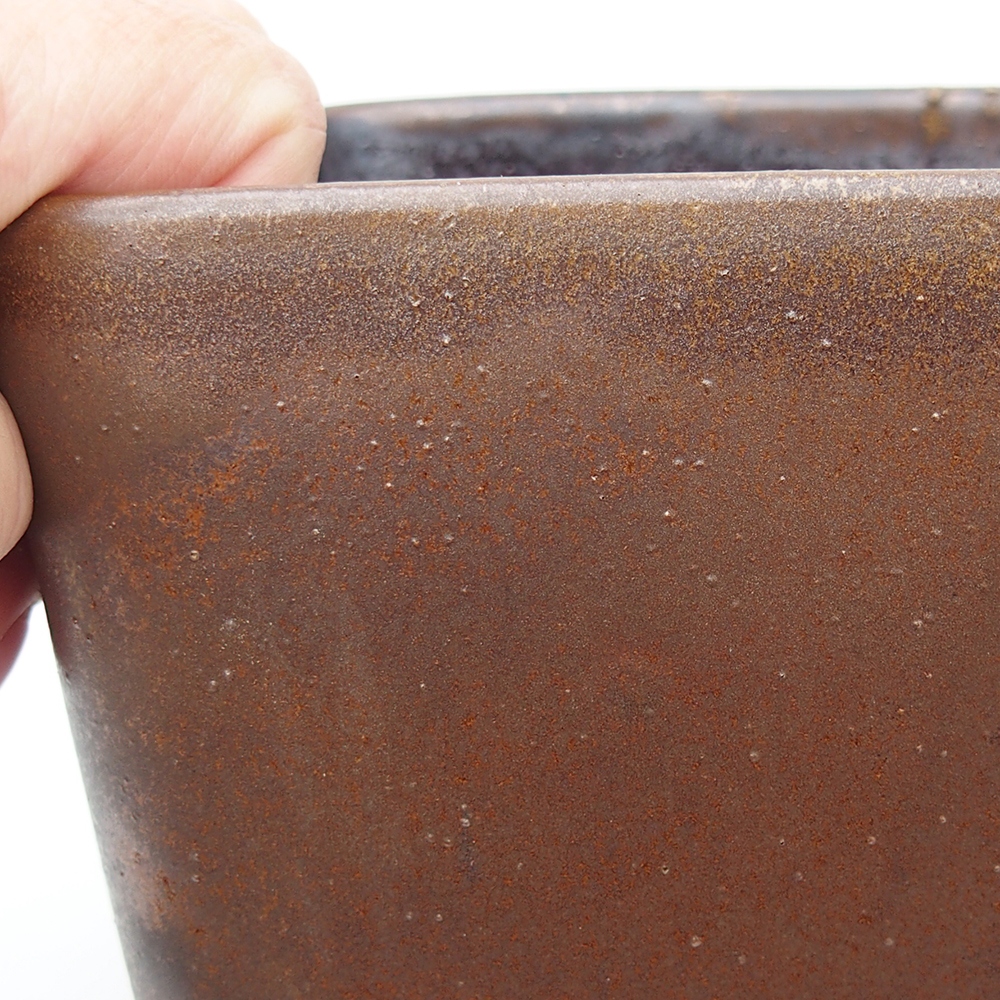 Bonsaischale aus Keramik 14 x 14 x 15 cm, braun