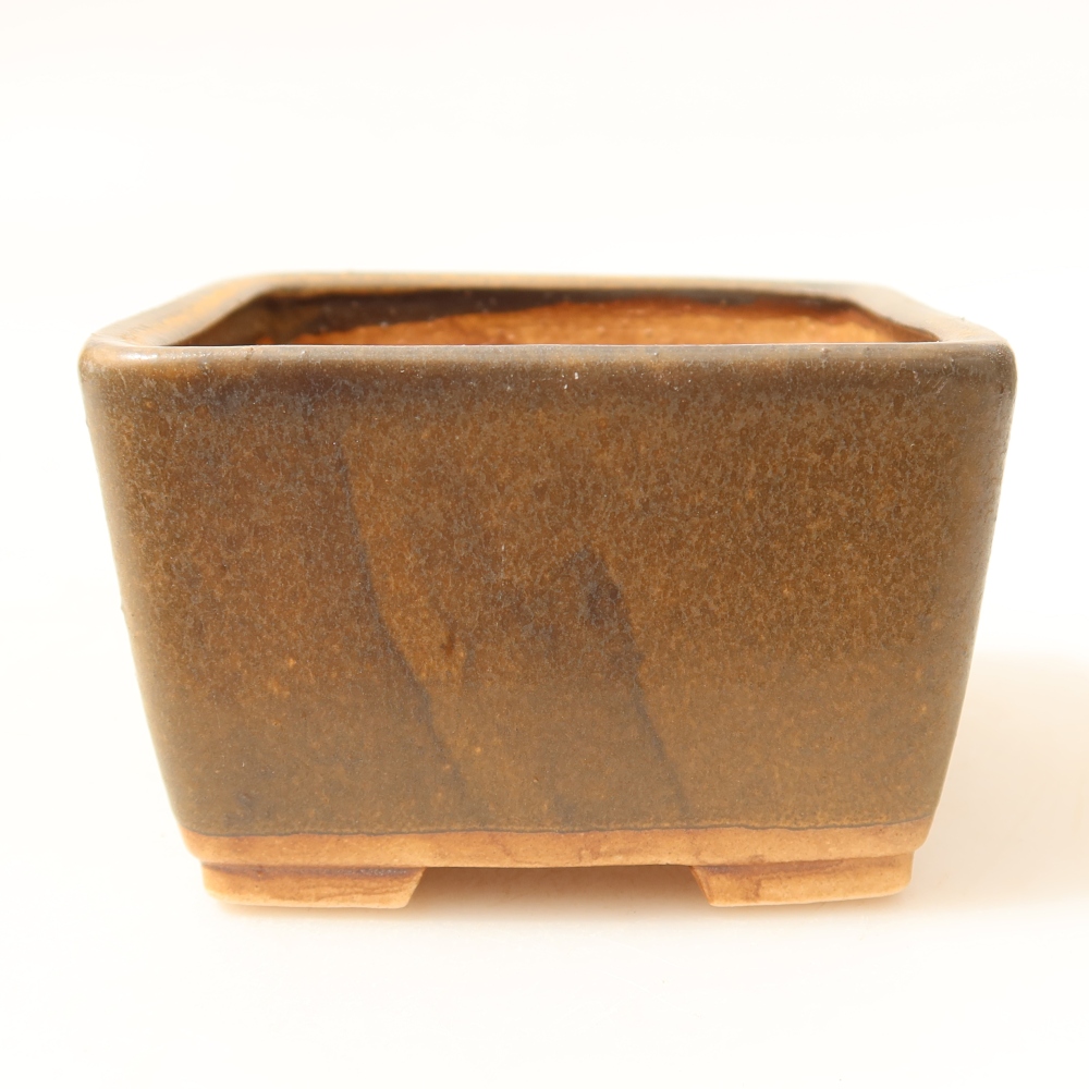Bonsaischale aus Keramik 8,5 x 8,5 x 5,5 cm, braun