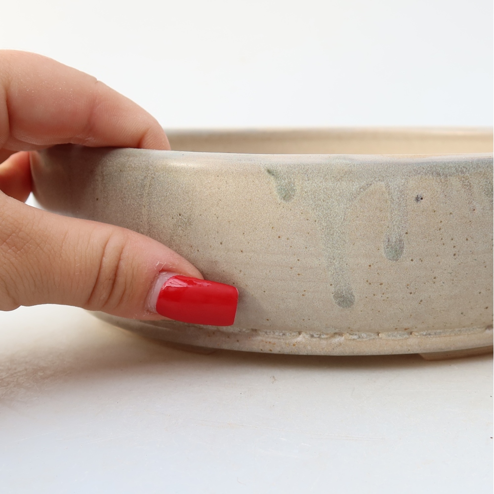 Bonsaischale aus Keramik 20 x 20 x 5,5 cm, Farbe beige
