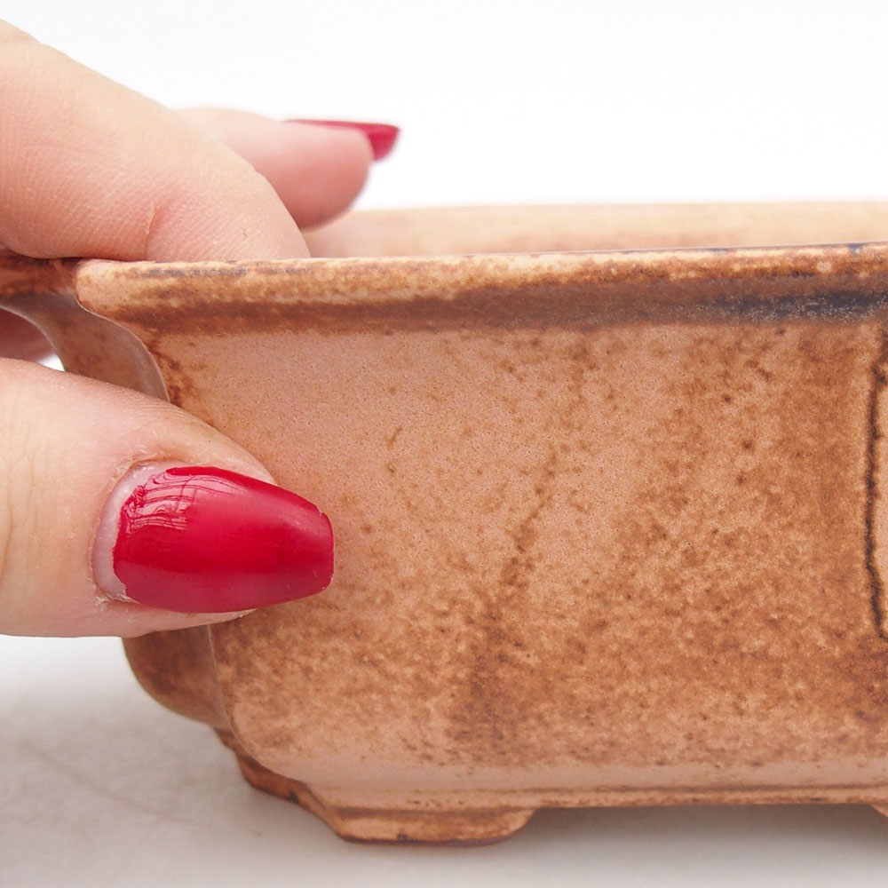 Bonsaischale aus Keramik 12,5 x 9 x 5,5 cm, rosa