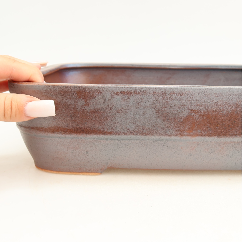 Keramik-Bonsai-Schale 28 x 20,5 x 7,5 cm, metallfarben