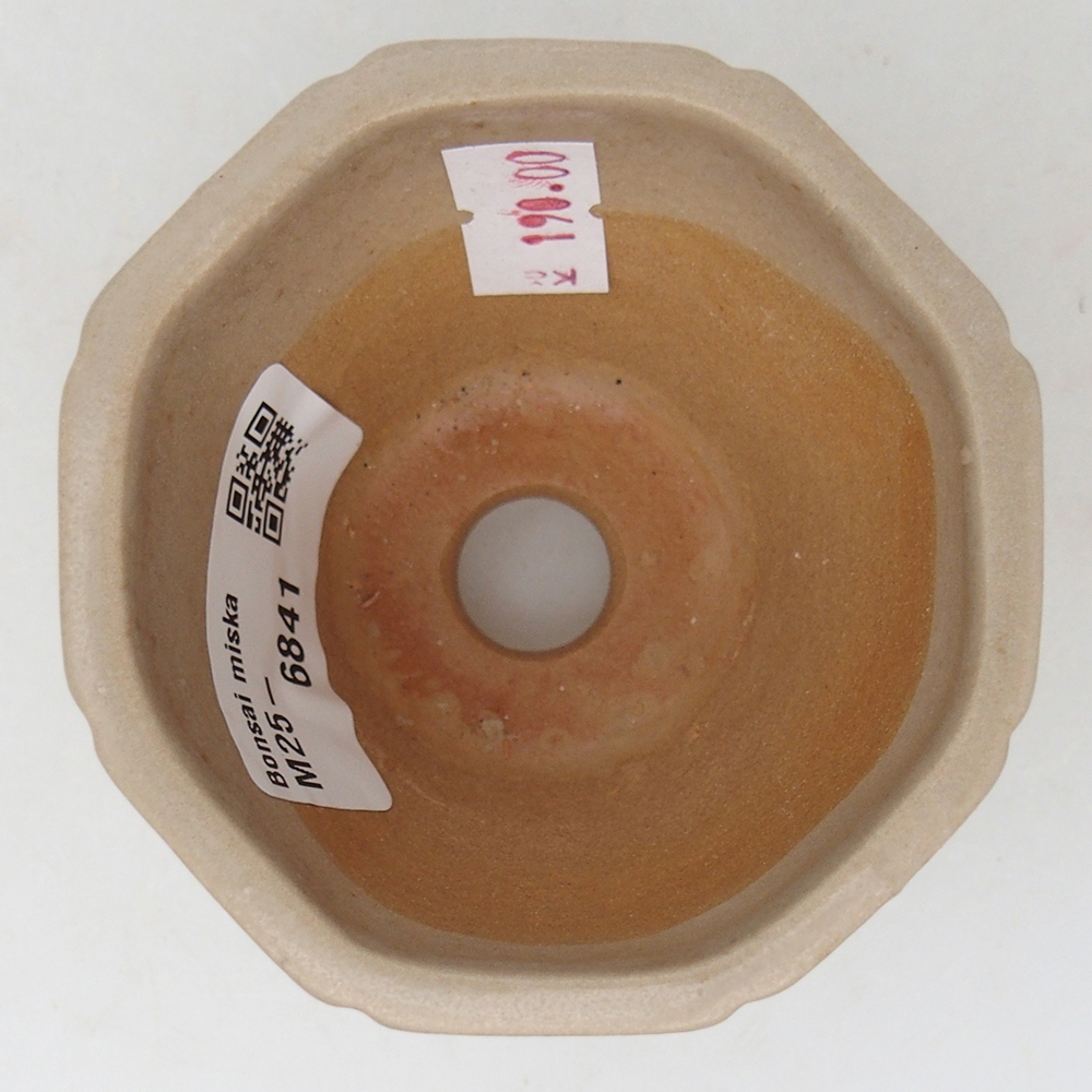 Bonsaischale aus Keramik 7,5 x 7,5 x 6 cm, Farbe beige