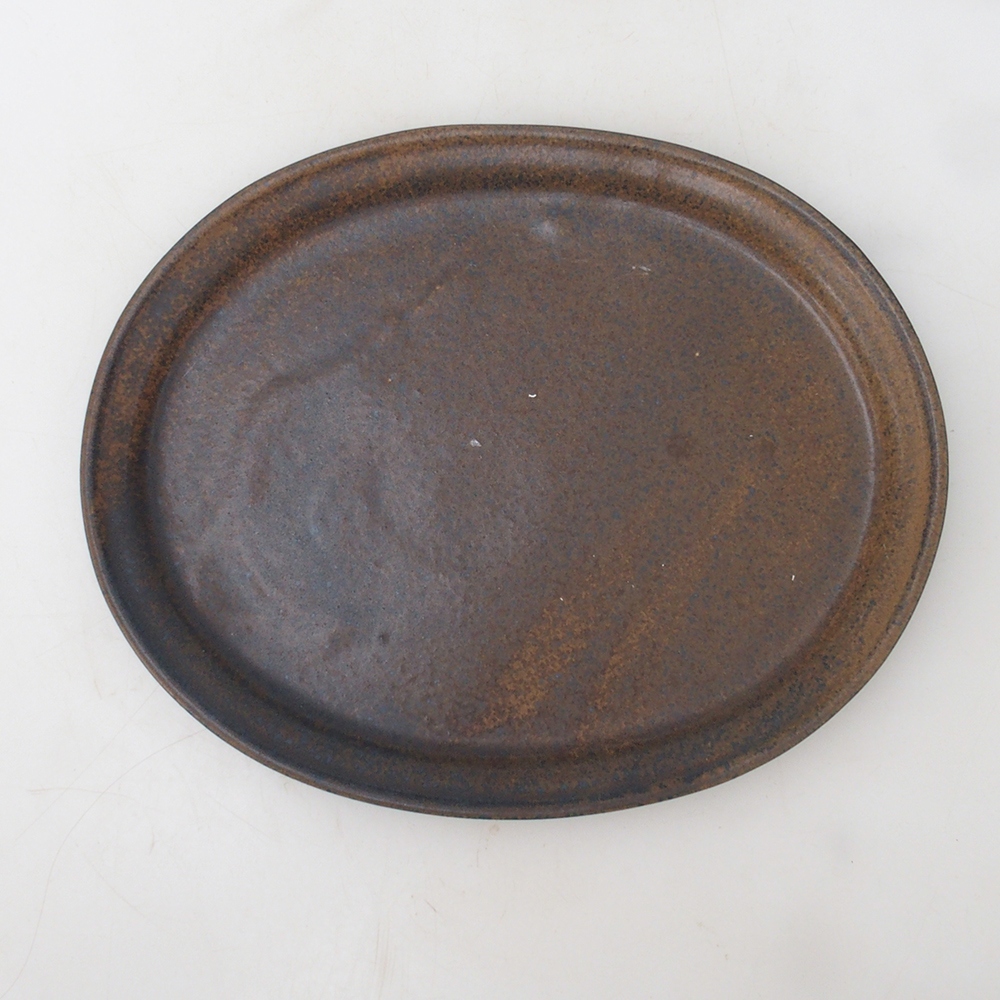 Bonsai oval Untertasse M - 22,5 x 18 x 1,5 cm - braun