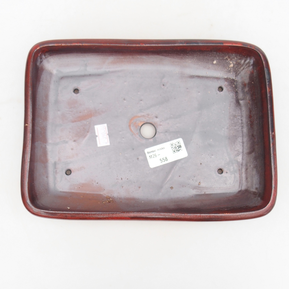 Bonsaischale aus Keramik 24 x 17,5 x 4 cm, Farbe rot