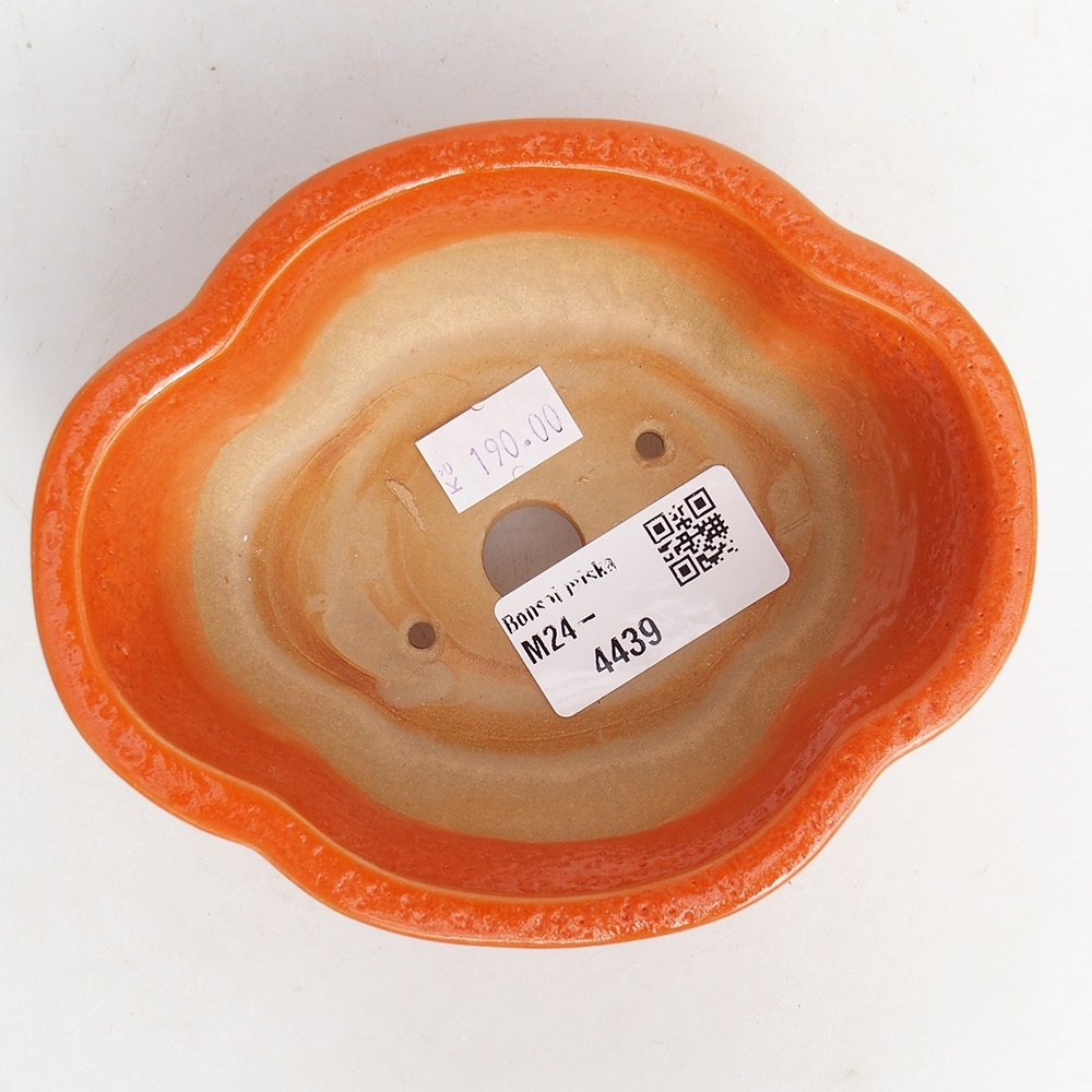 Bonsaischale aus Keramik 13 x 10,5 x 5,5 cm, orange