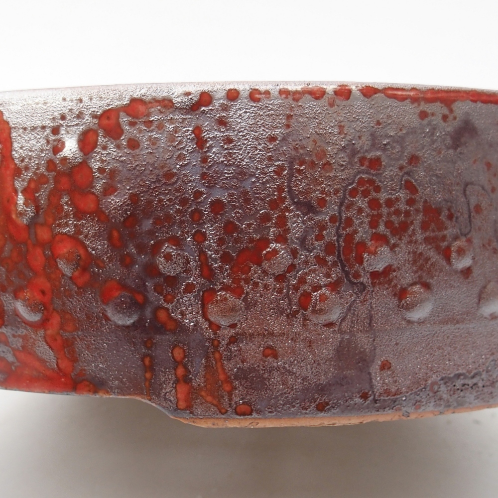 Bonsaischale aus Keramik 24,5 x 24,5 x 7 cm, Farbe rot