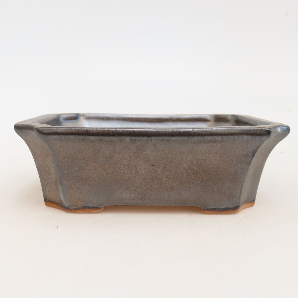 Keramik-Bonsai-Schale 13,5 x 11 x 4 cm, metallfarben