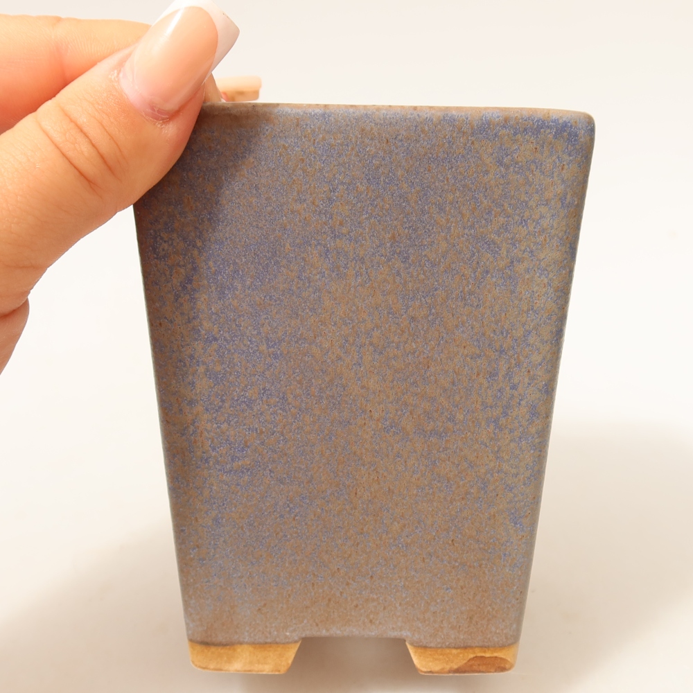 Bonsaischale aus Keramik 8,5 x 8,5 x 10,5 cm, Farbe blau