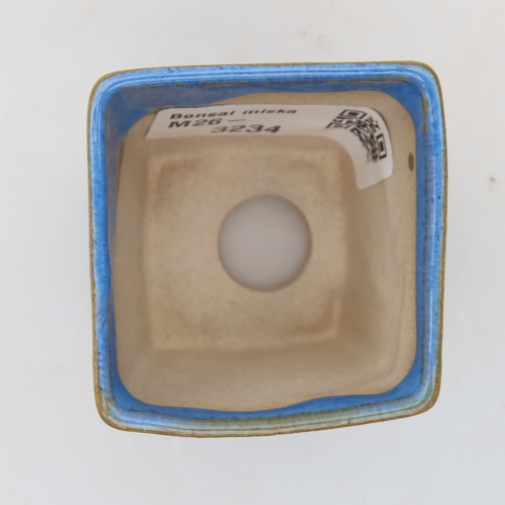 Bonsaischale aus Keramik 4,5 x 4,5 x 5 cm, Farbe blau