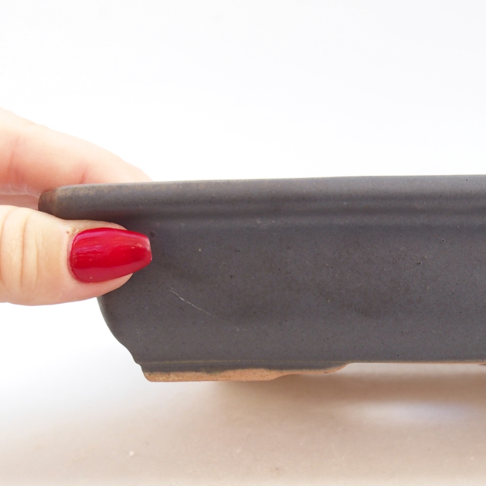 Bonsaischale aus Keramik 18 x 13,5 x 4 cm, metallfarben