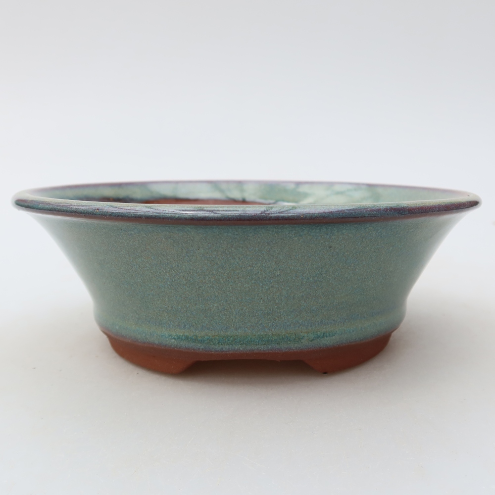 Keramik-Bonsai-Schale, 15,5 x 15,5 x 5,5 cm, Farbe: Grün