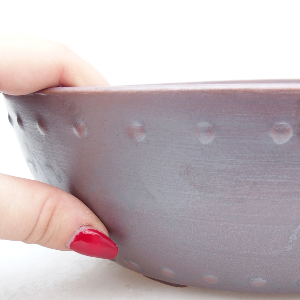 Bonsaischale aus Keramik 24,5 x 24,5 x 7,5 cm, metallfarben