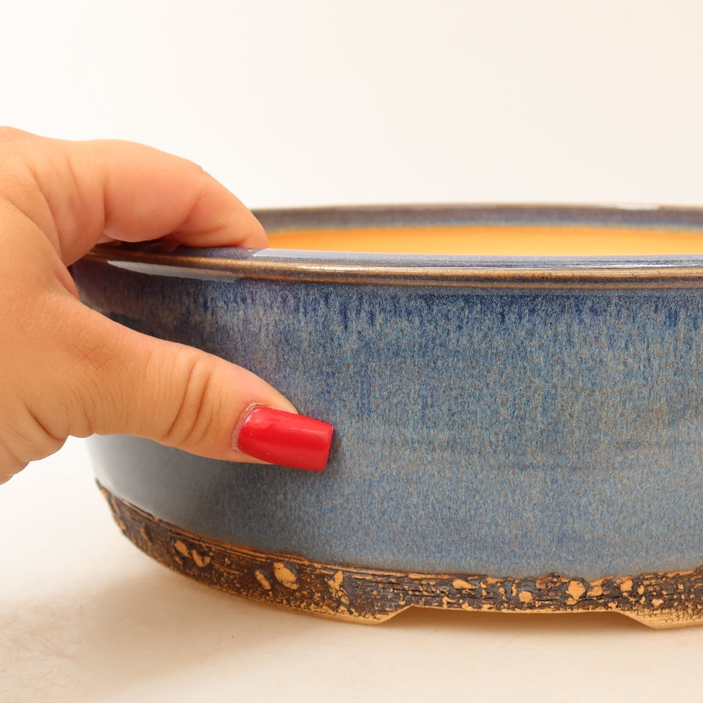 Keramik-Bonsai-Schale 27,5 x 27,5 x 8,5 cm, Farbe: Blau