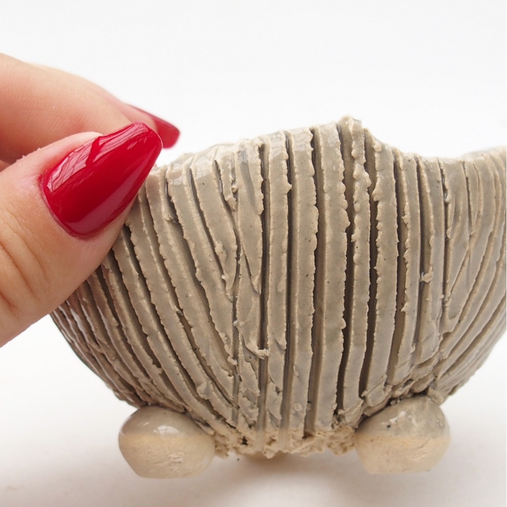 Keramikschale 9 x 8 x 6 cm , Farbe beige