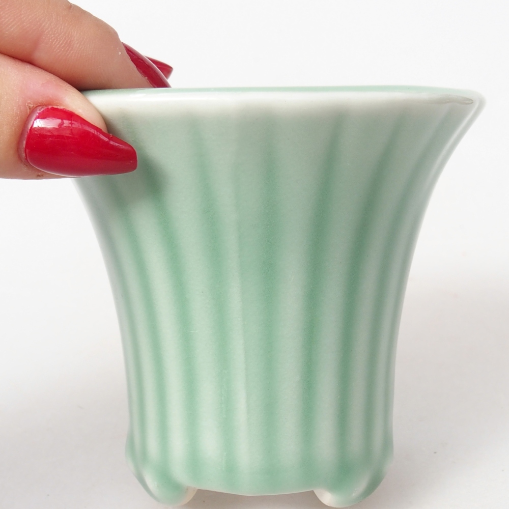 Bonsaischale aus Keramik 9 x 9 x 8 cm, grün