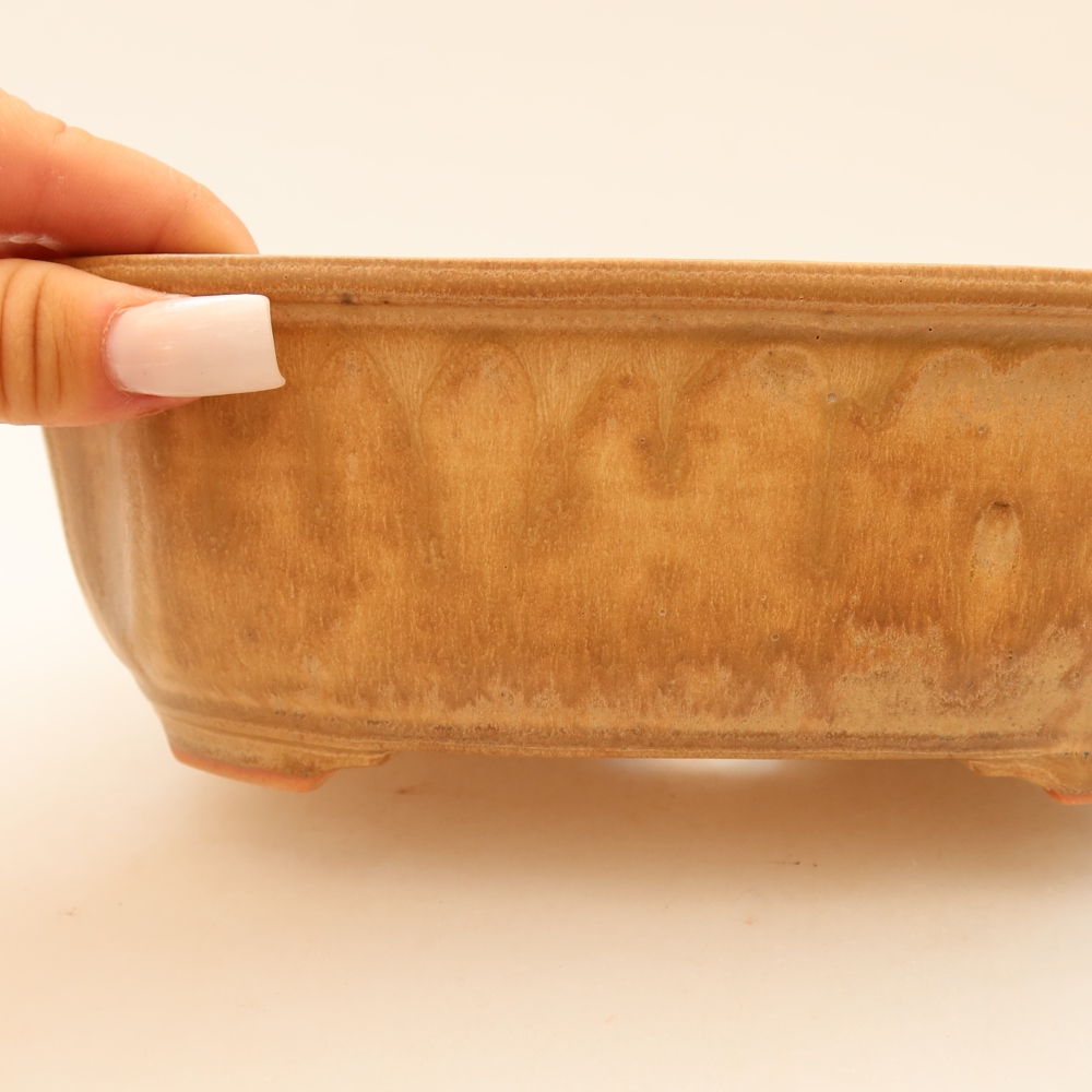 Bonsaischale aus Keramik 23 x 19 x 7 cm, braun