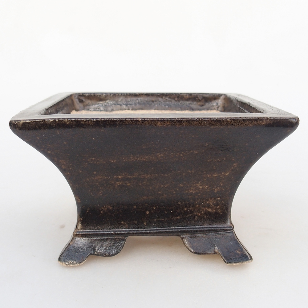 Bonsaischale aus Keramik 13 x 13 x 8 cm, braun