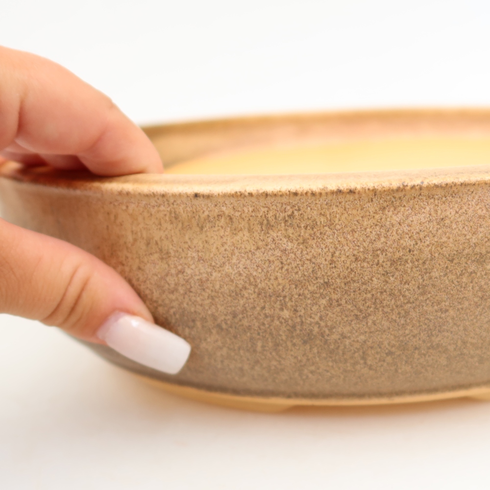 Keramik-Bonsai-Schale, 26 x 26 x 7,5 cm, Farbe: Braun