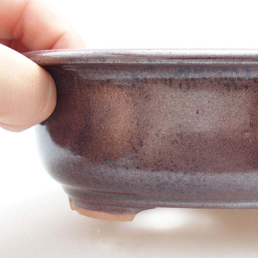 Bonsaischale aus Keramik 15,5 x 12 x 6 cm, braun